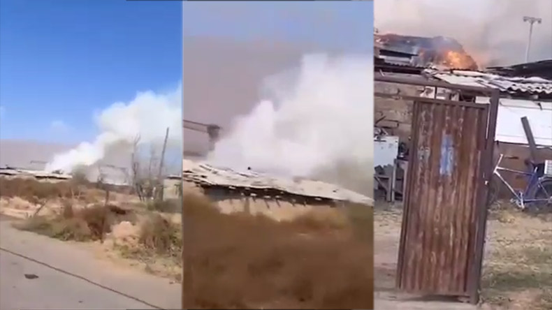 Երասխում ադրբեջանցիների կրակոցներից խոտի դեզ է այրվել