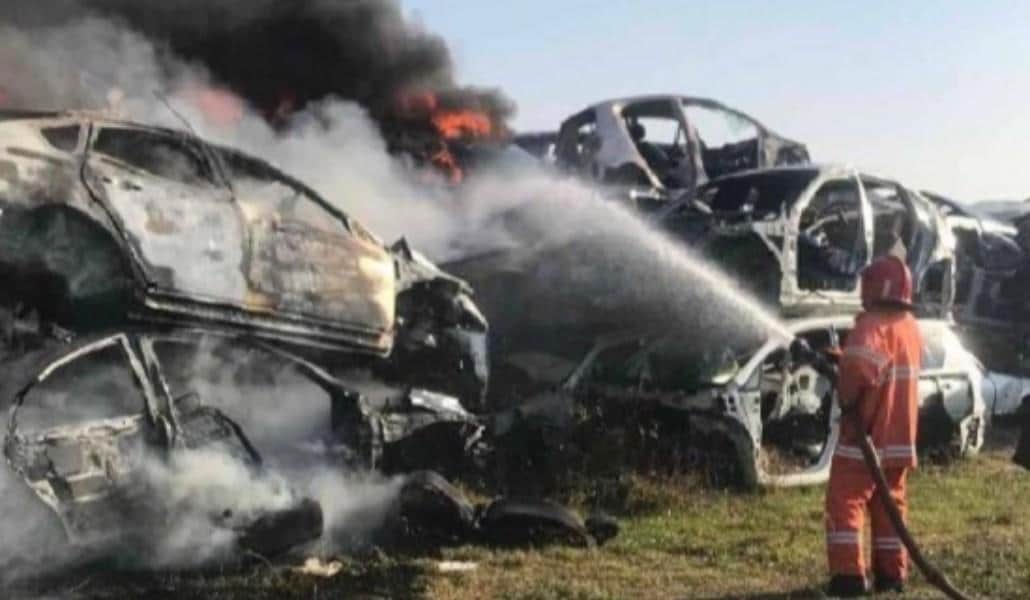 Մուսալեռ գյուղում հրդեհ է բռնկվել, այրվել են ավտոմեքենաների ջարդոններ