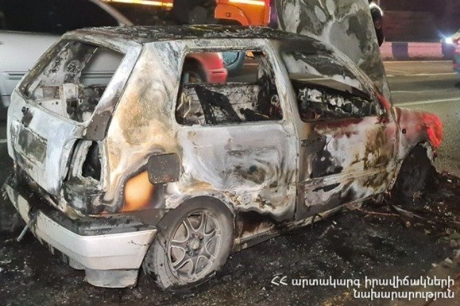 Ամերիկյան դեսպանատան մոտ մեքենա է այրվել, դեպքի վայր է մեկնել 2 մարտական հաշվարկ